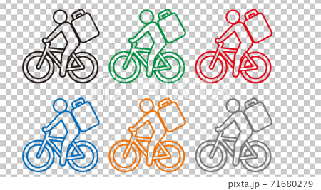 デリバリー宅配自転車アイコンイラスト ロードバイクのイラスト素材