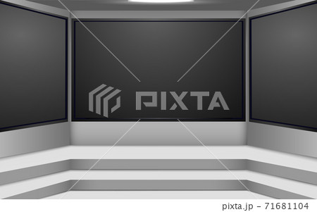 white stage and lcds background in a news studio room 71681104