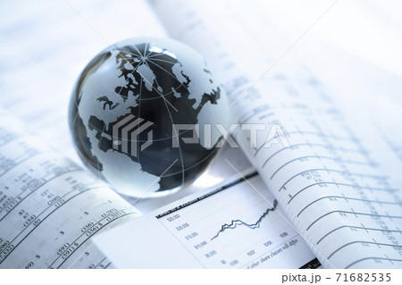 Glass globe an financial documents Glass globe an financial documents 71682535