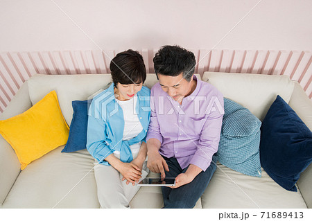 Happiness people lifestyle, Asian senior couple 375 71689413