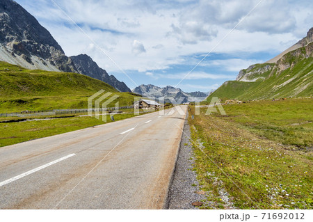 View of the albula pass in grisons, switzerland, europe 71692012