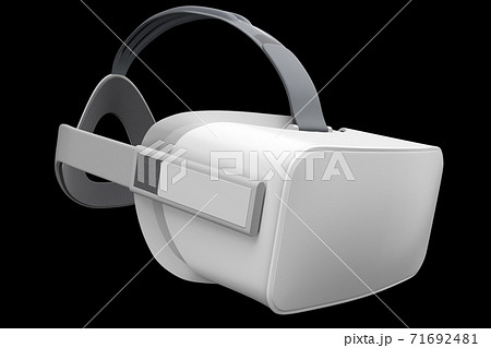 Virtual reality glasses isolated on black with cliping path. 3d rendering Virtual reality glasses isolated on black with cliping path. 3d rendering 71692481