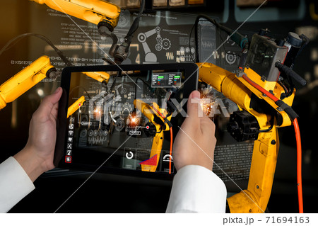 Engineer controls robotic arms by augmented reality industry technology 71694163