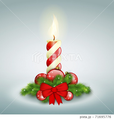 Christmas Candle With Fir Branches. 71695776