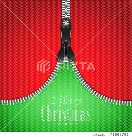 Knitted Christmas Background With Iron Zip. Knitted Christmas Background With Iron Zip. 71695791