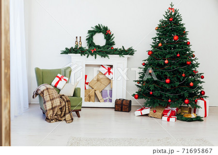 Christmas interior of the christmas tree pine new year gifts Christmas interior of the christmas tree pine new year gifts 71695867