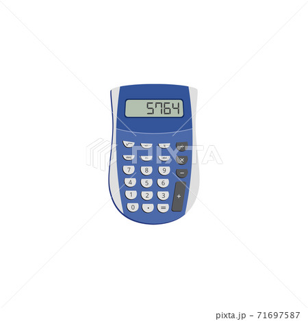 Modern calculator with digits on screen and buttons a vector isolated illustration 71697587