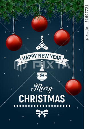 Merry Christmas vector poster, happy new year 71697721