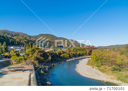 敷島橋から見る利根川（群馬県渋川駅の敷島駅付近） 71700101