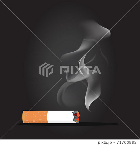 Cigarette butt with smoke concept Cigarette butt with smoke concept 71700985