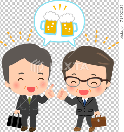 Middle-aged businessman who invites each other to go to an izakaya 71702125