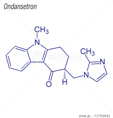 Vector Skeletal formula of Ondansetron. Drug chemical molecule. 71703692