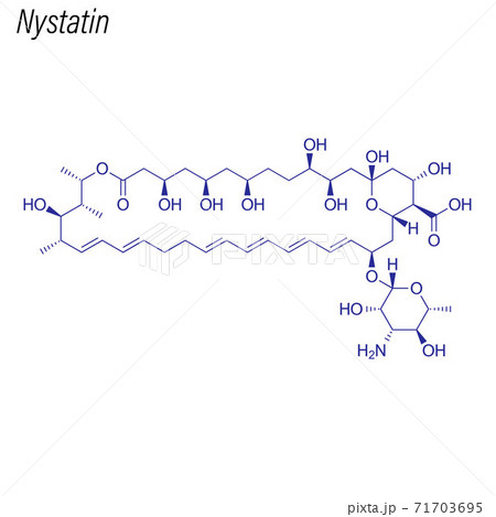 Vector Skeletal formula of Nystatin. Drug chemical molecule. 71703695