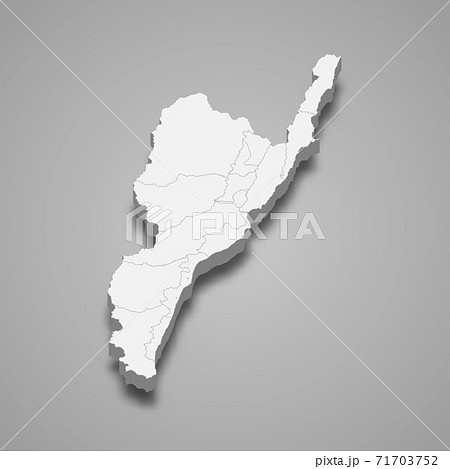 3d isometric map of Taitung County is a region of Taiwan 71703752