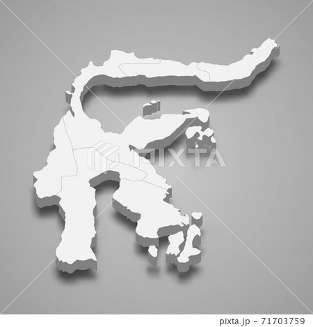 3d isometric map of Sulawesi is a island of Indonesia 71703759