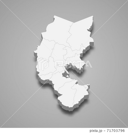 3d isometric map of Puno is a region of Peru 71703796