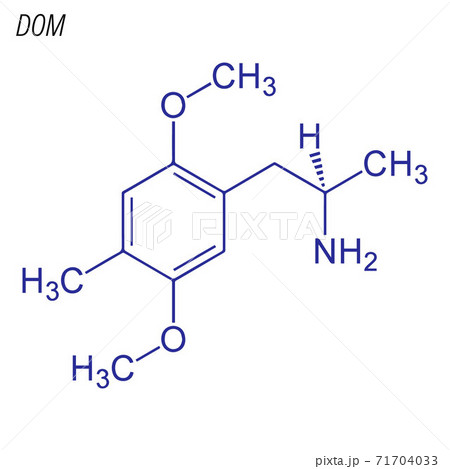 Vector Skeletal formula of DOM. Drug chemical molecule. 71704033