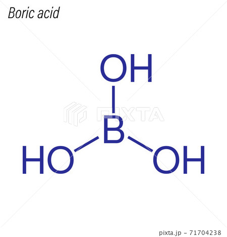 Vector Skeletal formula of Boric acid. Antimicrobial chemical mo 71704238