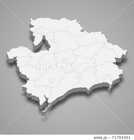 3d isometric map of Zaporizhzhia oblast is a region of Ukraine 71704301