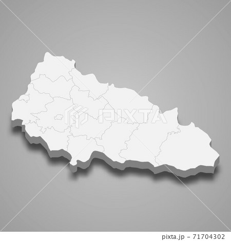 3d isometric map of Zakarpattia oblast is a region of Ukraine 71704302