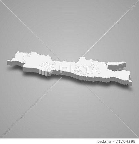 3d isometric map of Java is a island of Indonesia 71704399