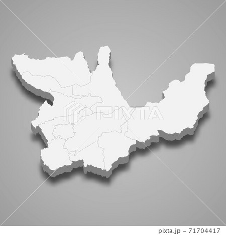 3d isometric map of Huanuco is a region of Peru 71704417