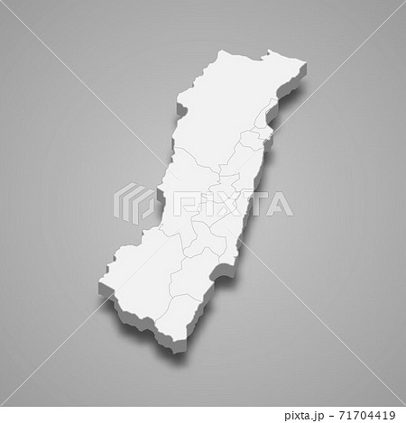 3d isometric map of Hualien County is a region of Taiwan 71704419