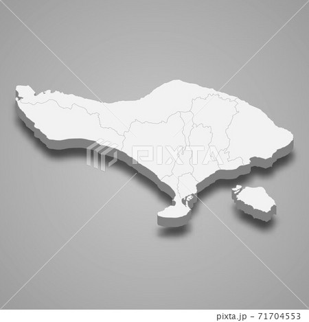 3d isometric map of Bali is a province of Indonesia 71704553