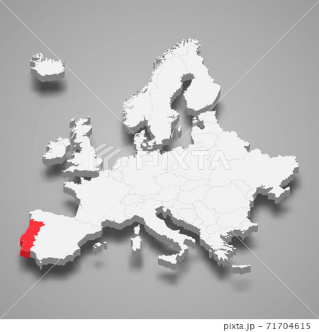 Portugal country location within Europe 3d map 71704615