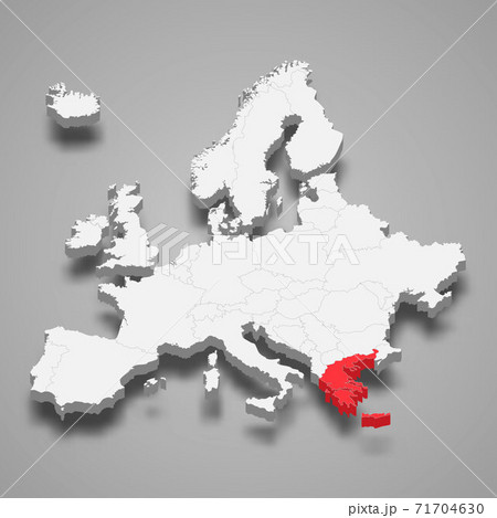 Greece country location within Europe 3d map Greece country location within Europe 3d map 71704630