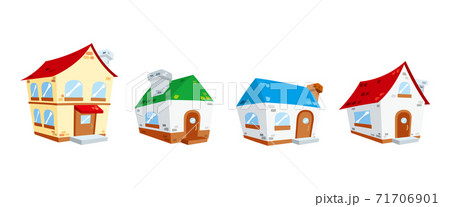 メルヘンな家のイラストセットのイラスト素材