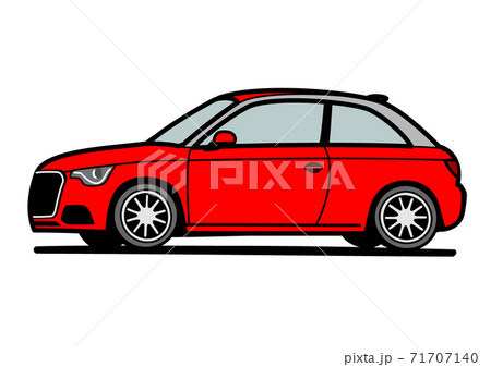 ジャーマンコンパクトカー　赤色 　自動車イラスト 71707140