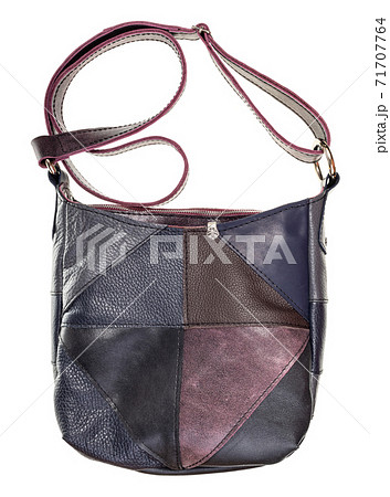 leather bag with patchwork ornament isolated leather bag with patchwork ornament isolated 71707764