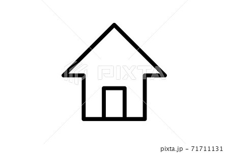 シンプルなホームのアイコン 白背景のイラスト素材