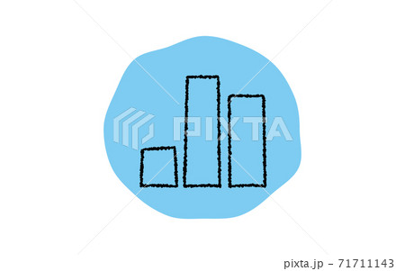 シンプルなグラフのアイコン 鉛筆書き風のイラスト素材