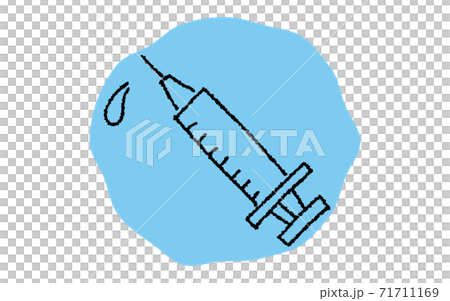 Simple syringe icon, pencil writing style 71711169