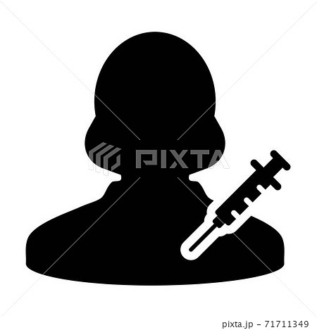 Medical icon vector with vaccine syringe female user person profile avatar symbol for healthcare in a glyph pictogram illustration Medical icon vector with vaccine syringe female user person profile avatar symbol for healthcare in a glyph pictogram illustration 71711349