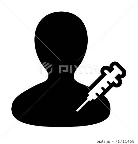 Clinic icon vector with vaccine syringe male user person profile avatar symbol for medical and healthcare treatment in a glyph pictogram illustration Clinic icon vector with vaccine syringe male user person profile avatar symbol for medical and healthcare treatment in a glyph pictogram illustration 71711459