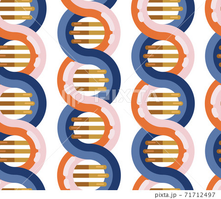 DNA molecule seamless vector background. Repeating pattern Spiral genetic dna strands medical icon DNA molecule seamless vector background. Repeating pattern Spiral genetic dna strands medical icon 71712497