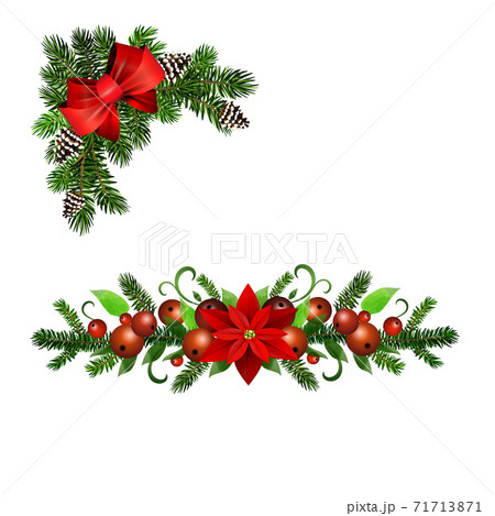 Christmas Holly brunches decoration vector 71713871