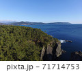 岩手県大船渡市の碁石海岸の空撮 71714753