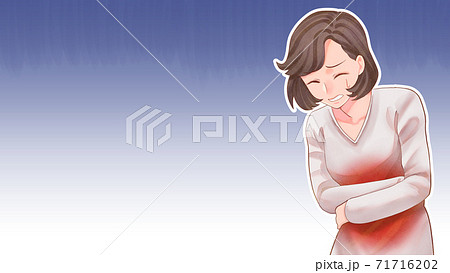 腹痛の女性のイラスト 背景付き ブログサイズ 腹痛の女性のイラスト 背景付き ブログサイズ 71716202