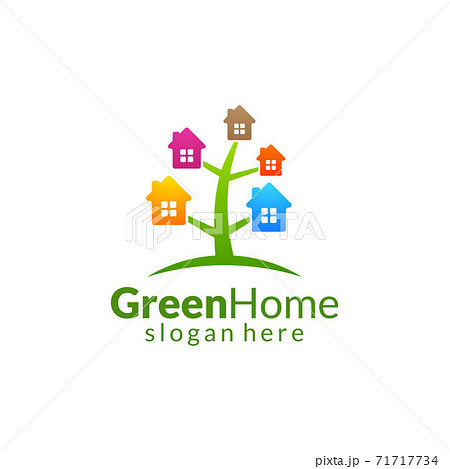 Green Home logo, Real Estate vector logo design with House and ecology shape, isolated on white background 71717734