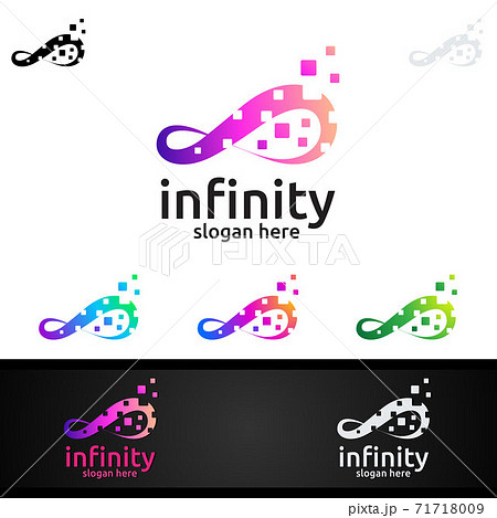 Infinity loop logo icon. Vector unlimited infinity, endless line shape sign 71718009
