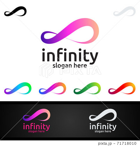 Infinity loop logo icon. Vector unlimited infinity, endless line shape sign 71718010