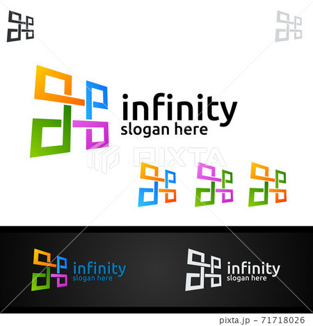 Infinity loop logo icon. Vector unlimited infinity, endless line shape sign Infinity loop logo icon. Vector unlimited infinity, endless line shape sign 71718026