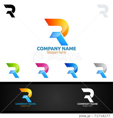Letter R for Digital Logo, Marketing, Financial, Advisor or Invest Design Icon 71718277
