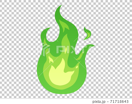 緑の炎のイラスト素材