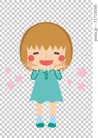 A cute little girl who is so happy that she feels like a dream and smiles A cute little girl who is so happy that she feels like a dream and smiles 71719506