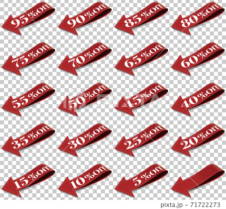 5-95per_off下向き矢印で目を引く値下げマーク ベクターイラスト背景透明 5-95per_off下向き矢印で目を引く値下げマーク ベクターイラスト背景透明 71722273